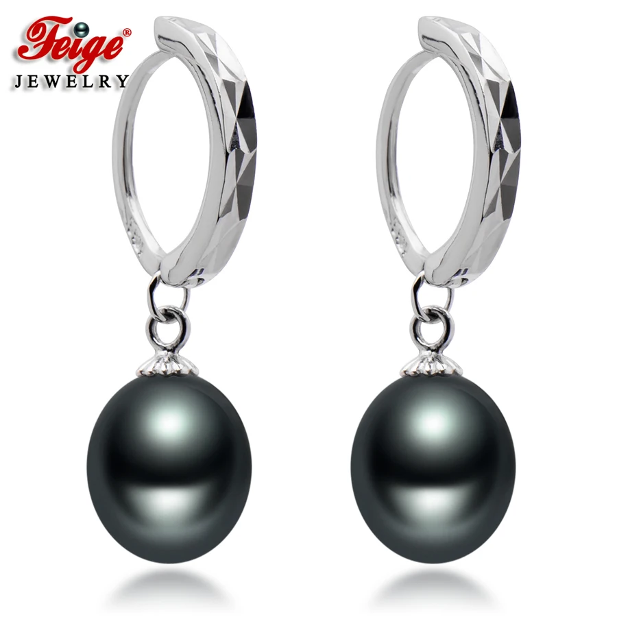 

Vintage Style Hoop Earrings For Womens, 925 Sterling Silver, 8-9mm Rice-shaped Natural Freshwater Pearls