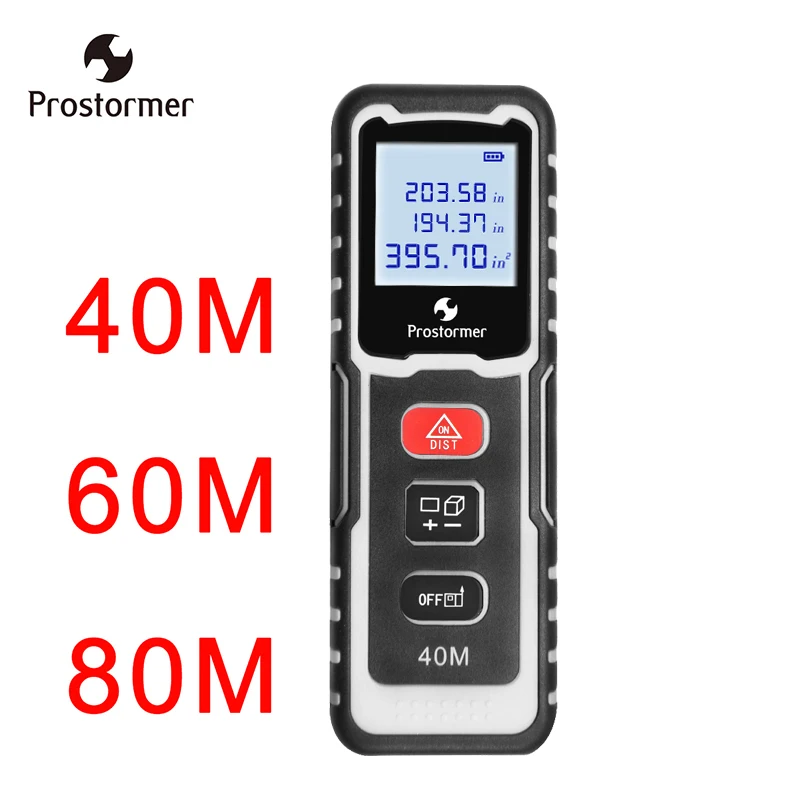 

PROSTORMER Handheld Digital Laser Distance Meter Range Finder Laser Rangefinder Distance Measurer Test Tool 50M/60M/70M/80M/100M