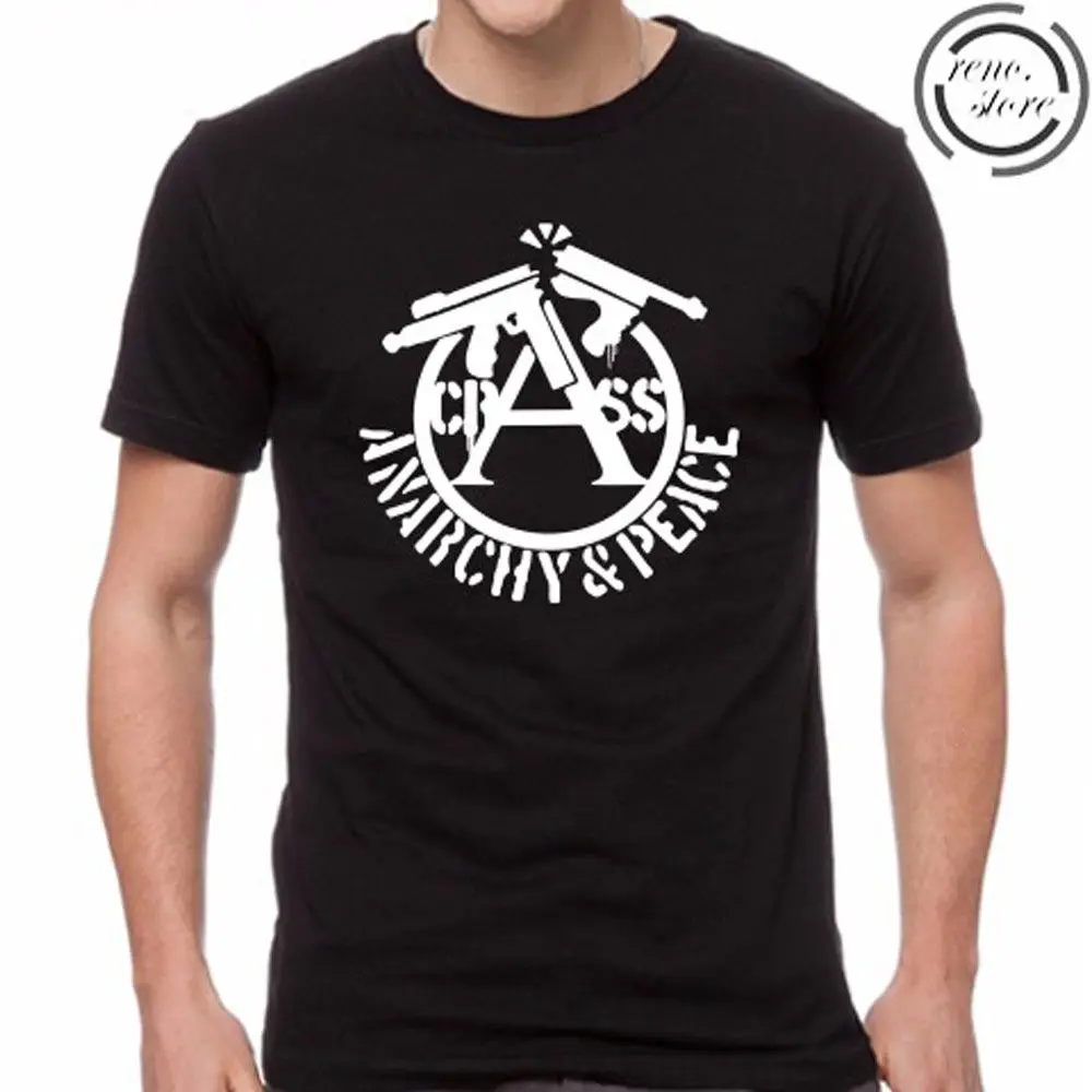 Crass Band анархия и знак мира Мужская Черная Футболка размер S M L XL 2XL 3XL дешевые