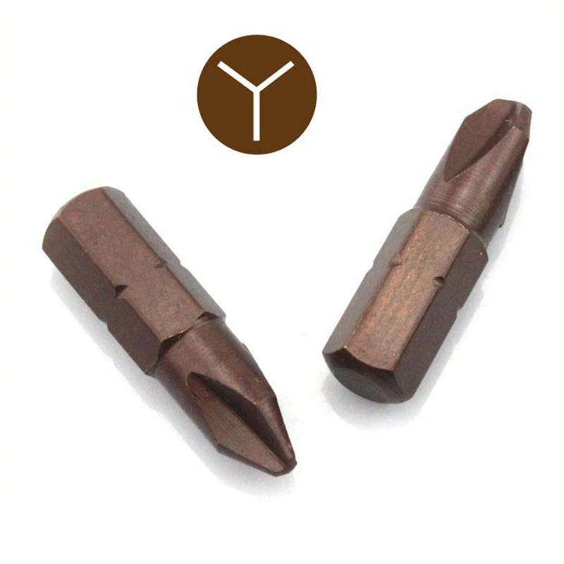 3Pcs 1/4 Inch S2 Alloy Steel Y shaped Screwdriver Bits Set