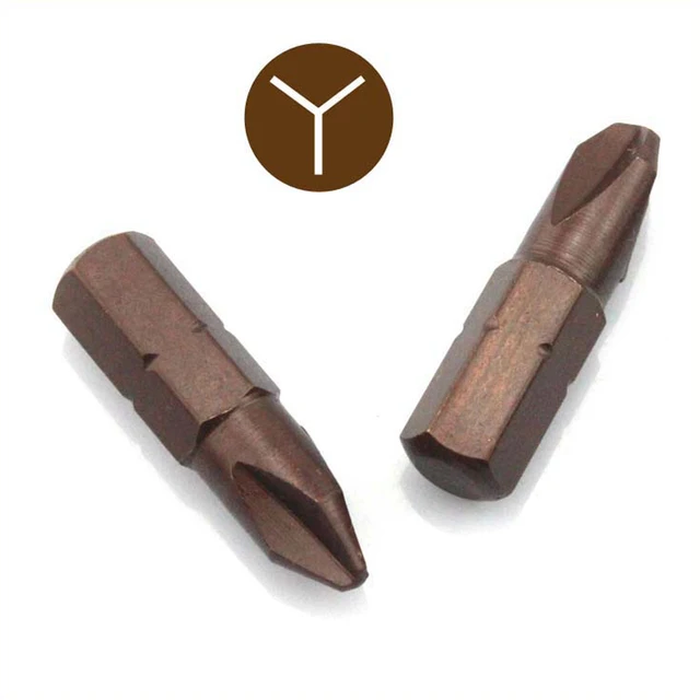 3Pcs 1/4 Inch S2 Alloy Steel Y shaped Screwdriver Bits Set