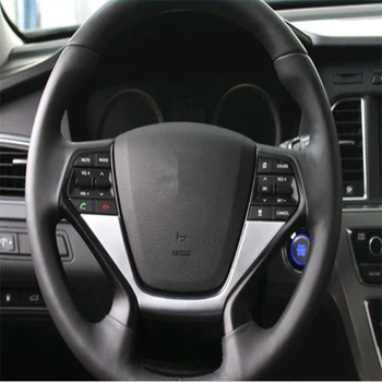 

WELKINRY car auto cover styling For hyundai Sonata 2015 2016 ABS Chrome steering wheel decorative cap accessories sticker trim