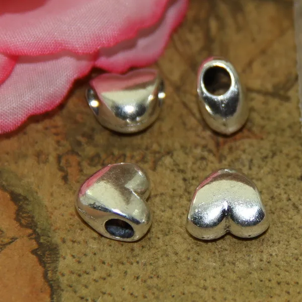 100pcs/lot zinc alloy antique silver plated colour charm Fit jewelry