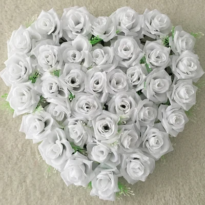 40x40 см белая искусственная Шелковая Роза украшение для свадьбы украшение автомобиля в форме сердца венки дверные прекрасные украшение для свадебной двери 21 цвет