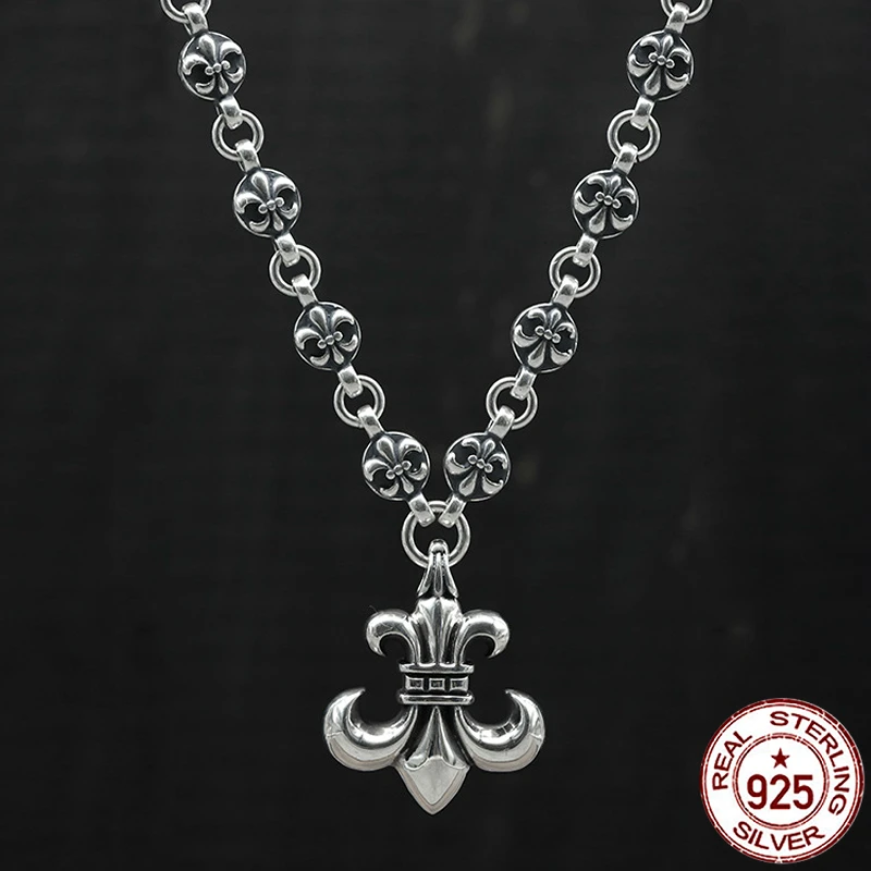 100% S925 серебро Мужская ожерелье личности моде классические изделия в стиле панк властная в форме якоря 2018 новый подарок