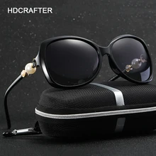 Mujeres Polarizadas gafas de Sol Retro Redondo Grande PC Diseño de Marca Marco Negro Gafas de Sol de Lujo de Las Señoras de Conducción gafas de sol mujer