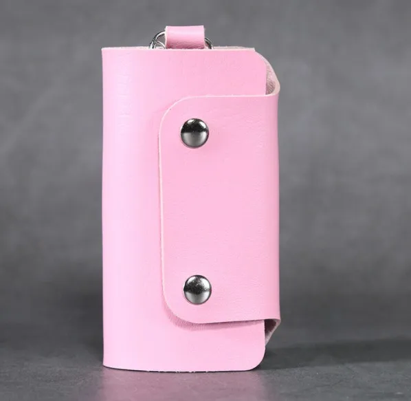 Из искусственной кожи ключницы автомобильный брелок держатель сумка чехол-Футляр для ключей на открытом воздухе - Цвет: Pink