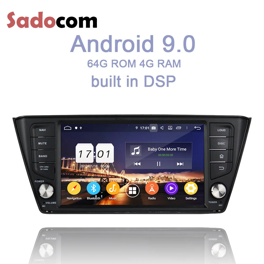 Perfect 8" DSP Android 9.0 4GB RAM + 64GB +8 Core Car DVD Player GPS RDS autoradio wifi Bluetooth 4.2 for VW Skoda Fabia 2015 2016 2017 3