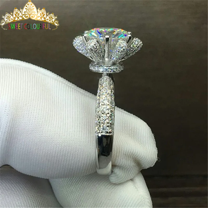 18 K 750Au золото Moissanite АЛМАЗНОЕ КОЛЬЦО D Цвет VVS с национальным сертификатом MO-00103