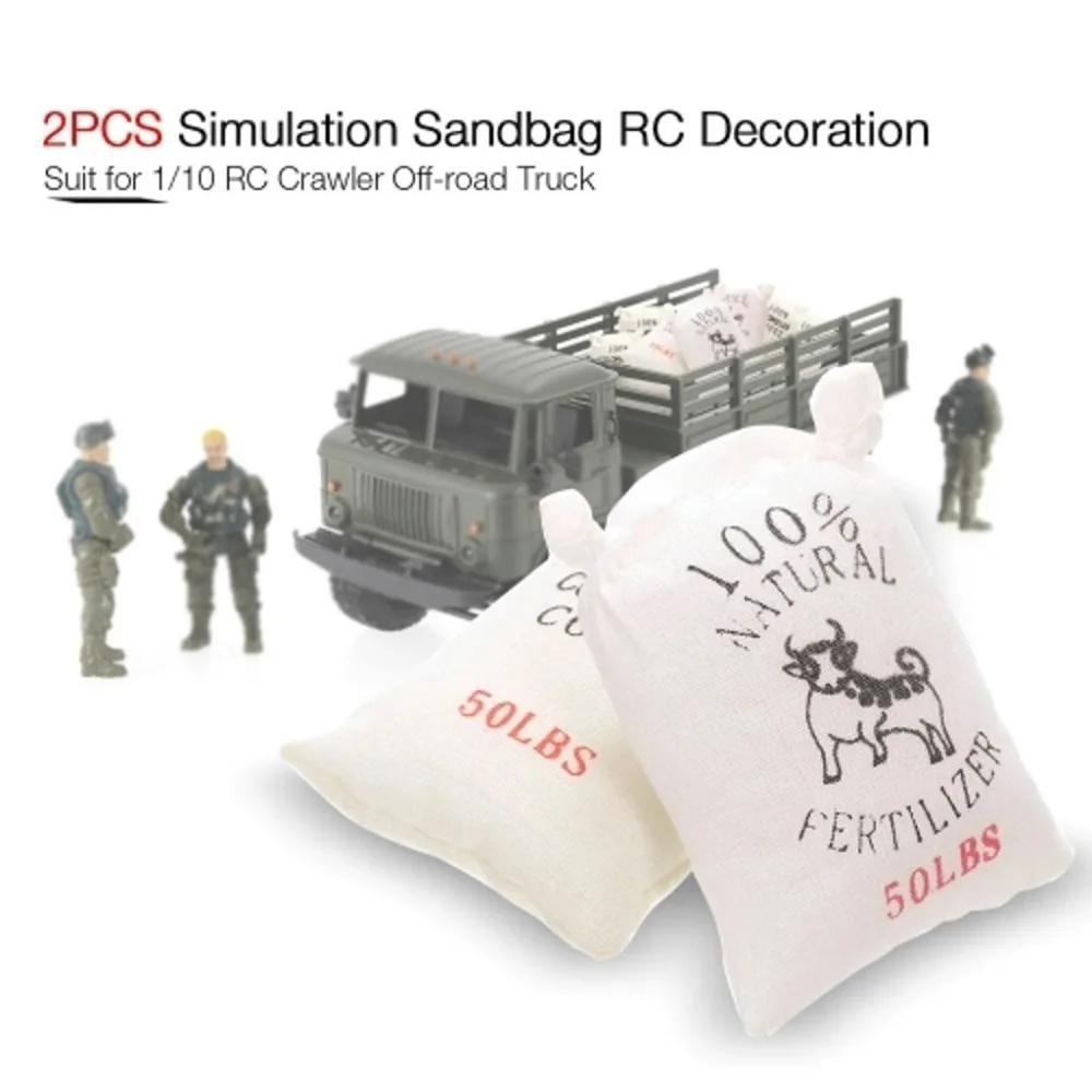 

2pcs Simulation Sandbag RC Car Decorate for all 1/10 1/12 RC crawler car, truck 4WD D90 D110 SCX10 Trx-4 Wraith Jeep Wrangler