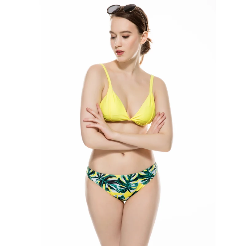 Plus Size Swimwear Woman Bikini Bathing Suit 2018 Bikinis Women's Brazilian Swimming Women Push Up Female Clothes Green Leaf