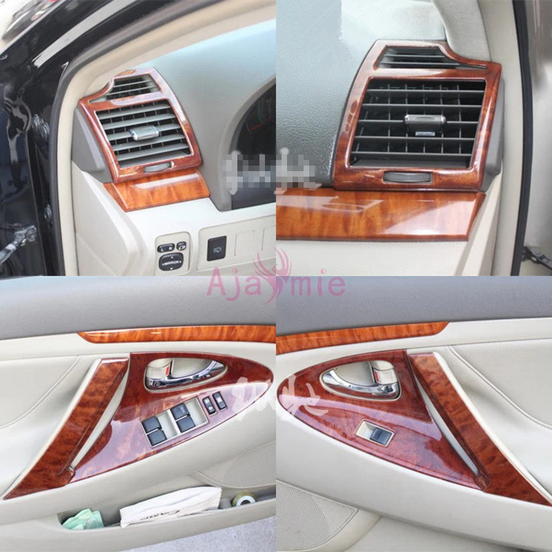 Для Toyota Camry 2006 2011 внутренняя отделка деревянного цвета Панель рамка верхний слой