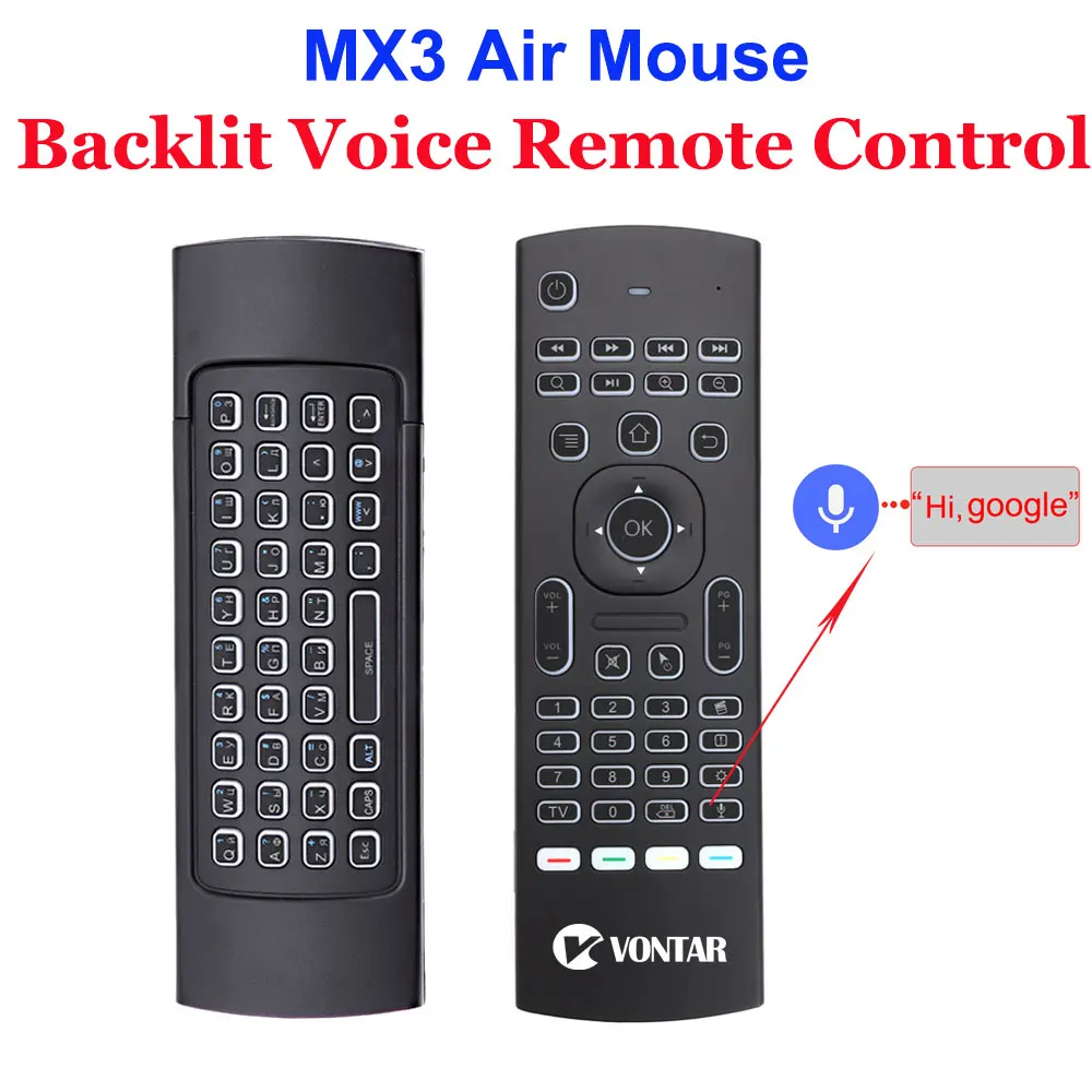 

MX3 Backlight Wireless Keyboard 2.4G Wireless Remote Control IR Learning Fly Air Mouse Backlit For Android TV Box PC X92 X96