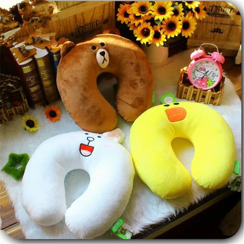 

1Pcs Popular in Korea Cute Bear rabbit duck cat Cartoon U-shape Neck pillow Protection cervical pillow Travel Office Nap pillow