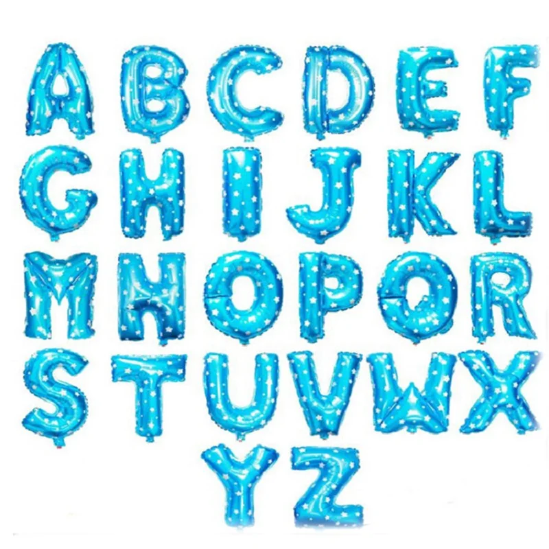 16 inch Blue Letter Foil Balloons Alphabet Air Wedding Birthday Party Decorations Decoration Kids | Дом и сад