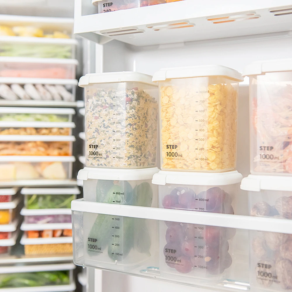 

Plastic Sealed Cans Kitchen Storage Box Transparent Food Canister Keep Fresh New Clear Container Practical for Kitchen