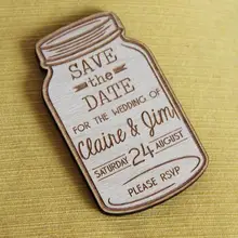 Персонализированная Свадебная банка Mason сохранит магниты даты, изготовленные на заказ деревянные деревенские сохранить дату, стаканчики для вечеринки, подарков, свадебных церемоний