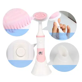 

Facial Cleansing Brush Food Grade Silicone Face Brush for All Skin Types Waterproof Electric Deep Cleansing Brush Gentle Exfolia