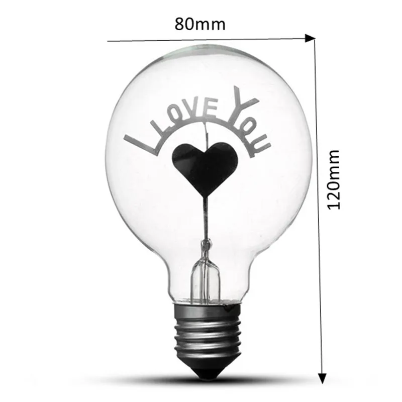 CLAITE E27 1,5 Вт Винтаж Edison один двойной нити сердца теплый белый свет лампы накаливания AC220-240V