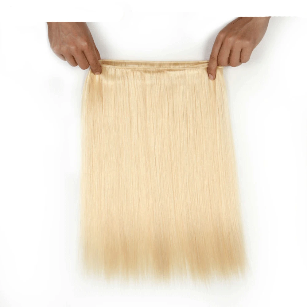 QThair перуанские прямые волны 613 светлые волосы 100% человеческие волосы пучки не Реми устройство для наращивания волос двойной плетение