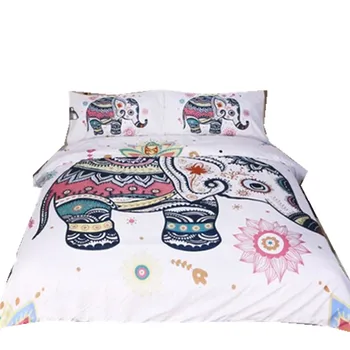 

Fanaijia Elephant Bedding Set Bohemian Print Duvet Cover set with pillowcase 3pcs Design US Queen King Bed best gift bedline