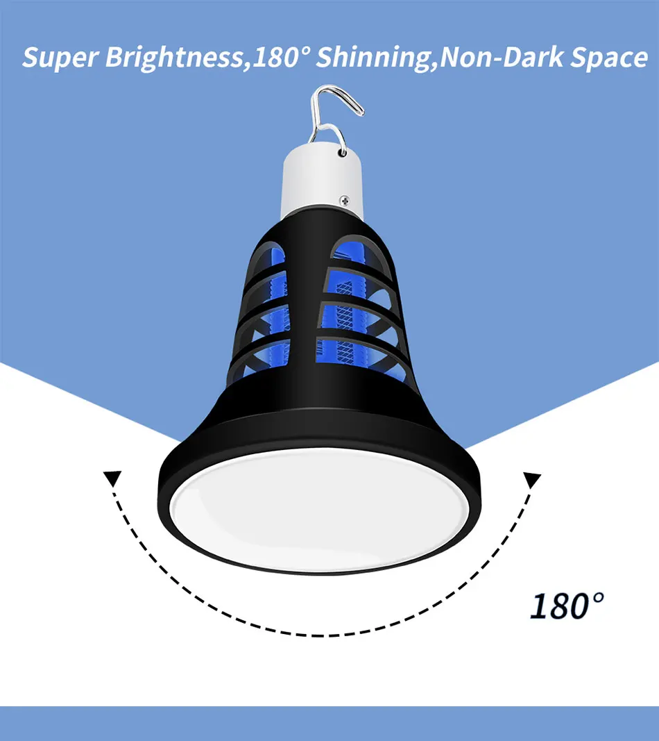E27 Светодиодный светильник-убийца от комаров 110 В противомоскитная лампа наружная USB 5 В муха Жук домашняя муха насекомое убивающая лампа 220 В два режима 8 Вт 2 в 1