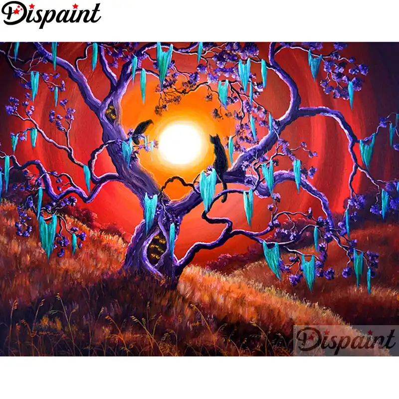 Dispaint полный квадратный/круглый дрель 5D DIY Алмазная картина &quotмультяшное дерево