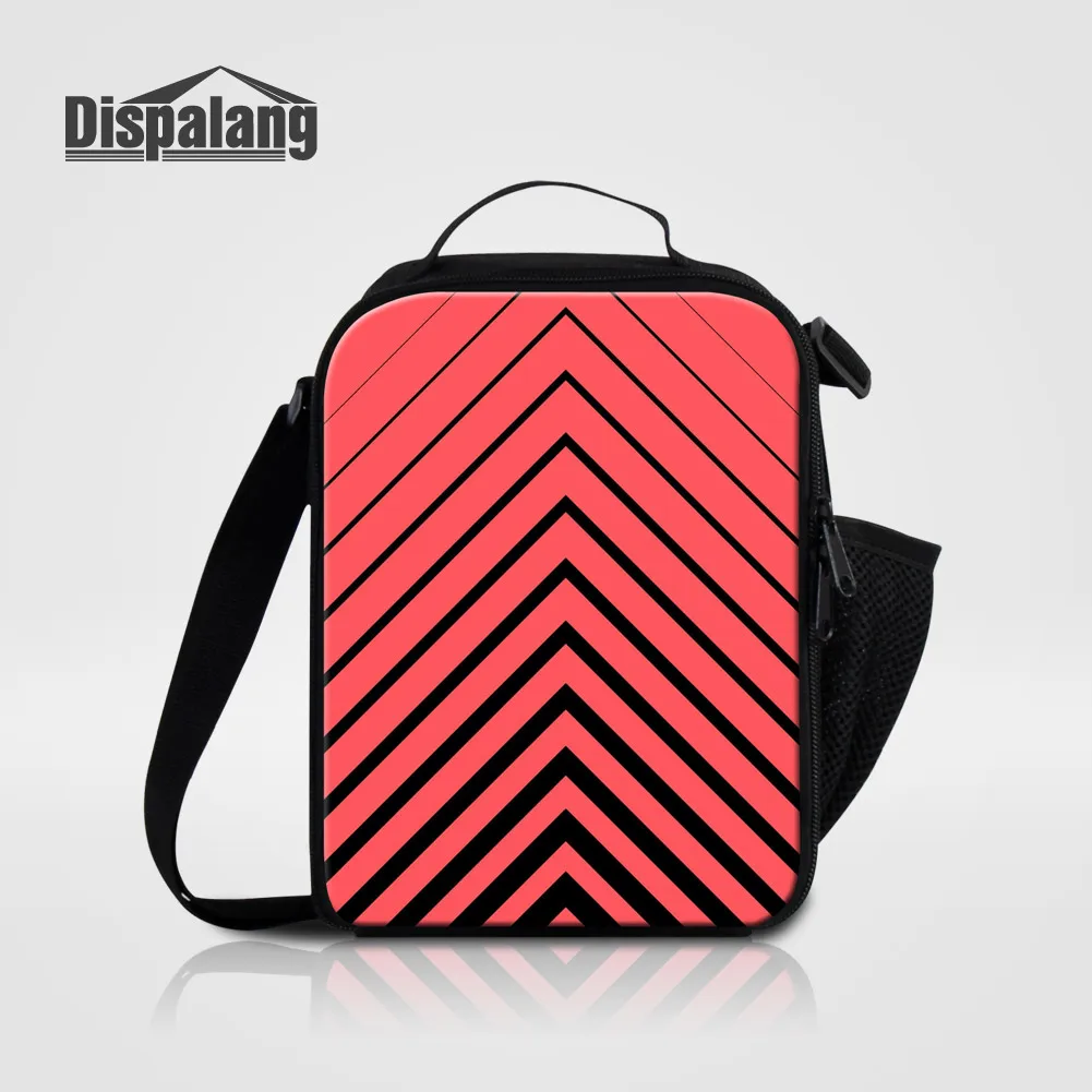 Us 16 97 32 Off Dispalang Personalized Lunch Bags For Women Striped Custom Bag Students Meal Food Lunchbox S Cooler Work In