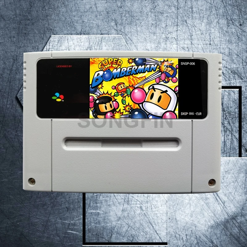 

Super Bomberman 16 Bit Big Gray Game Cartridge for PAL/EUR Version Game Console