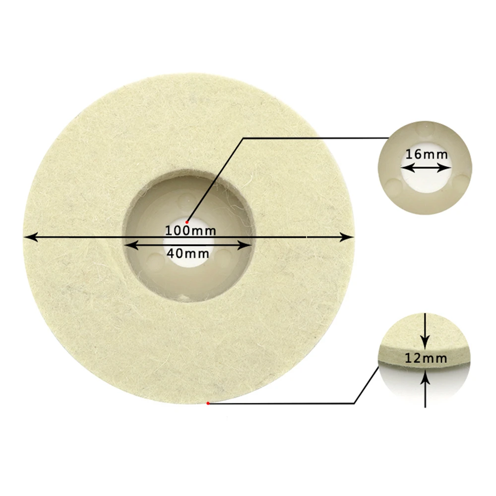 Finglee 4 дюймов шерстяного войлока ограночного угловая шлифовальная машина Полировка войлок диск для полировки роторный инструмент абразивные шлифовальные