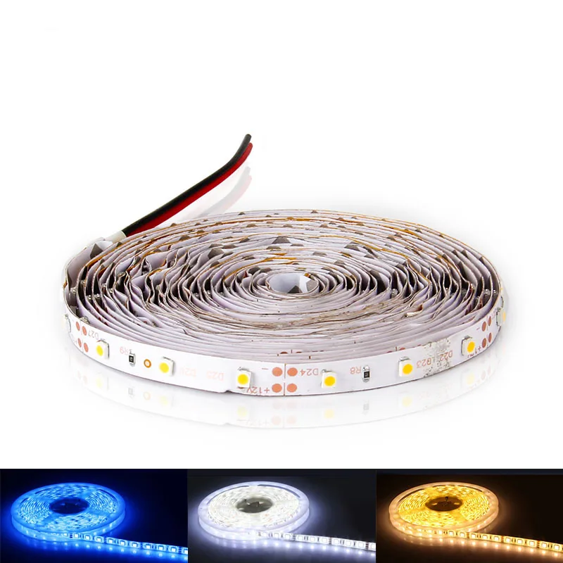 RGB Светодиодная лента 2835 SMD 60 светодиодов/м 5 м гибкая светодиодная DC 12 В 2A адаптер