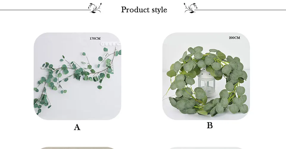 Высококачественный искусственный Эвкалиптовый лоза имитация растений зеленый плющ, ротанг Гирлянда Свадебный сад дом отель декоративные цветы