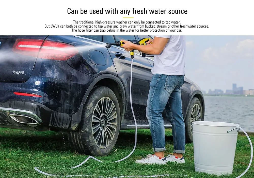 Jimmy JW31 Powerful Handheld Rechargeable Flush Gun Cleaning Tool from Xiaomi Youpin- Multi-A 220V EU Plug