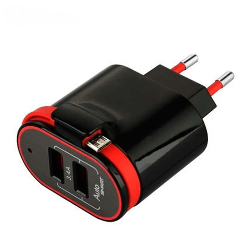 5 V 3.4A 2 Порты и разъёмы переносной usb адаптер для Зарядное устройство телефонный