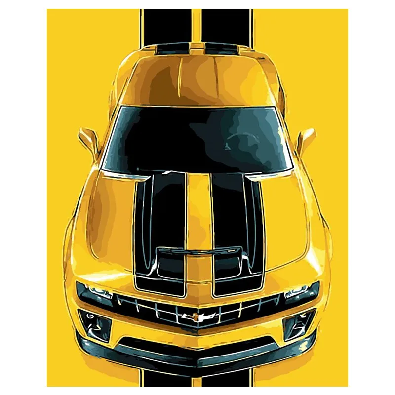 

Car Chevrolet Camaro the Paintings Numbers hand Paint Painitng Coloring By Number drawing module pictures Home Wall Decoration