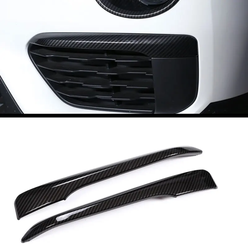2pcs Carbon fiber Plastic Accessories for BMW New X1 F48 2016 2018 Front Fog font b