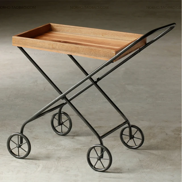 American country style hierro forjado aparador industrial carros