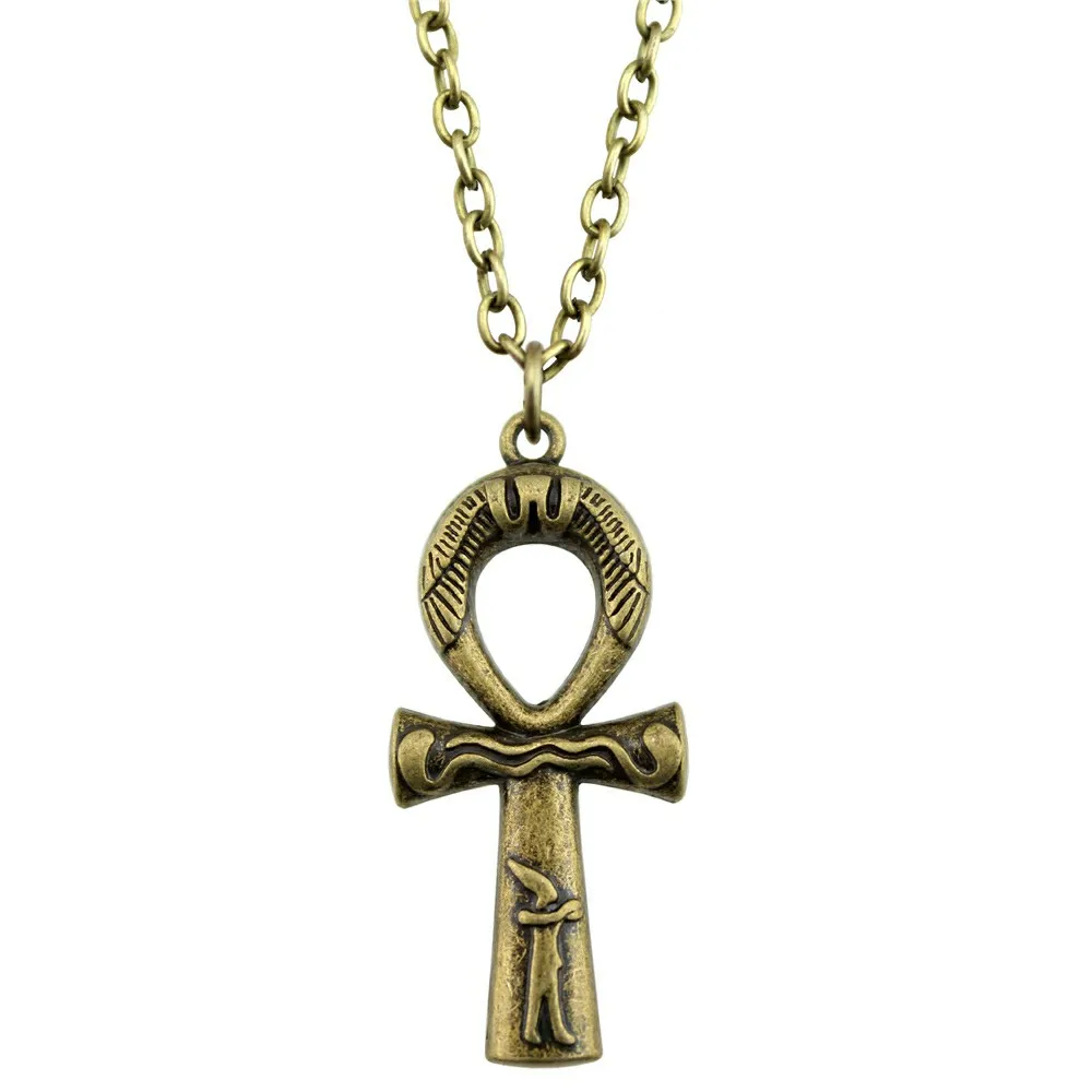 

WYSIWYG 2 Colors 43x19mm Ankh Cross Pendant Necklace, Fashion Jewelry Gift For Women Dropship Jewellery