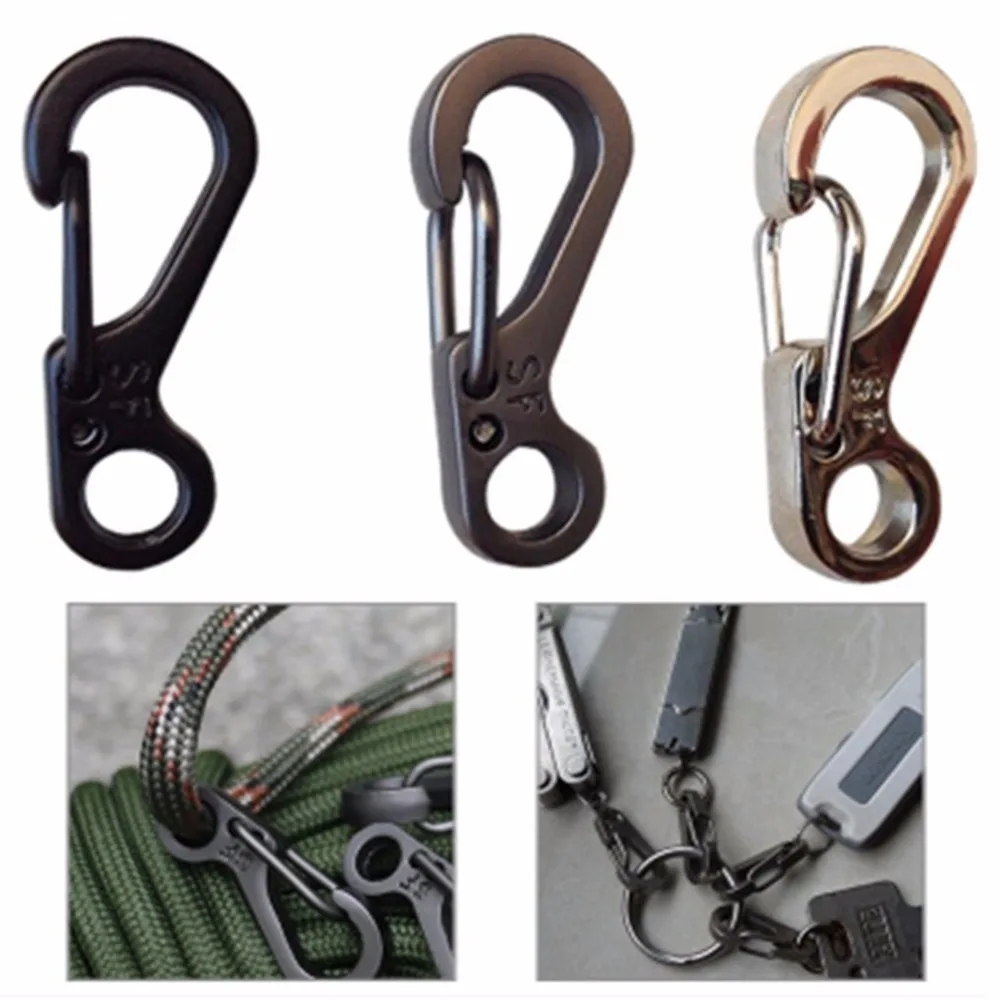5pcs Aluminum Carabiner D-Ring Key Chain Mini Clip Snap Hook Karabiner Hiking UK