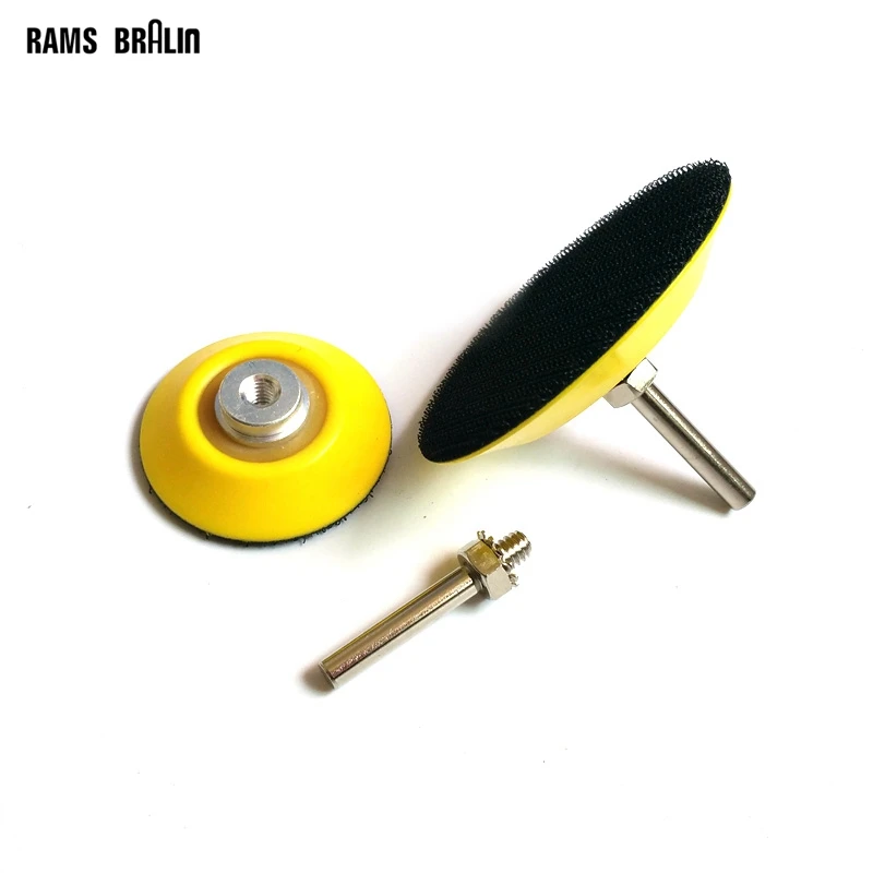3" & 2" Polishing Back up Pad with 6mm Mandrel for Hook & Loop Sanding