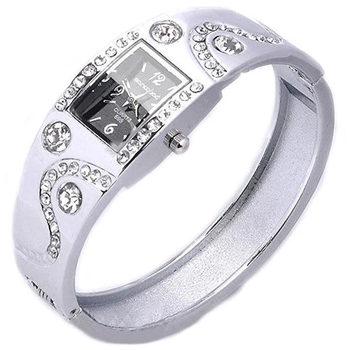 

Women Bracelet Bangle Wave Rhinestone Crystal Wrist Watches 3FMN 93XZ