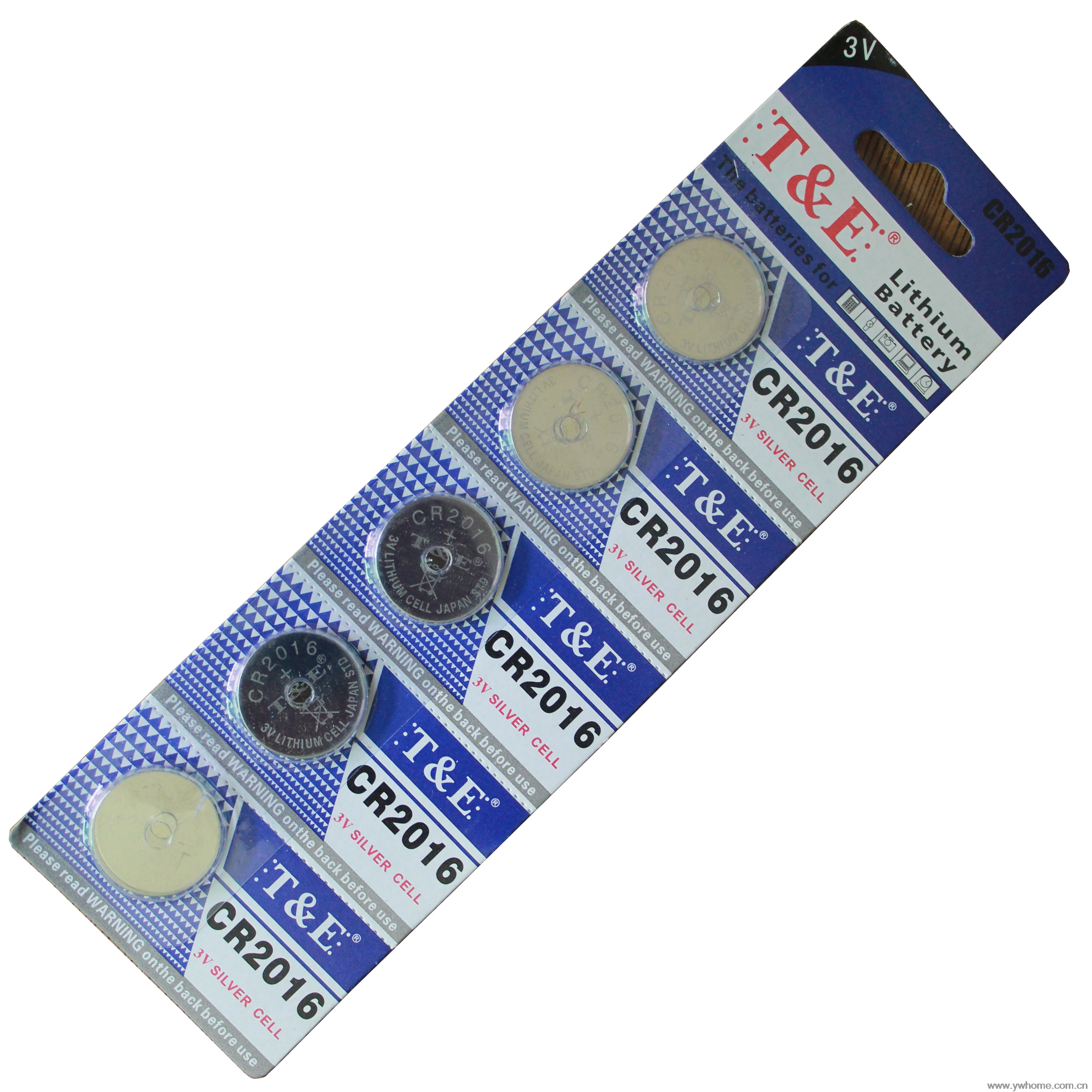 New T&E brand 20X CR2016 BR2016 2016 3VLITHIUM BATTERIESin Button Cell