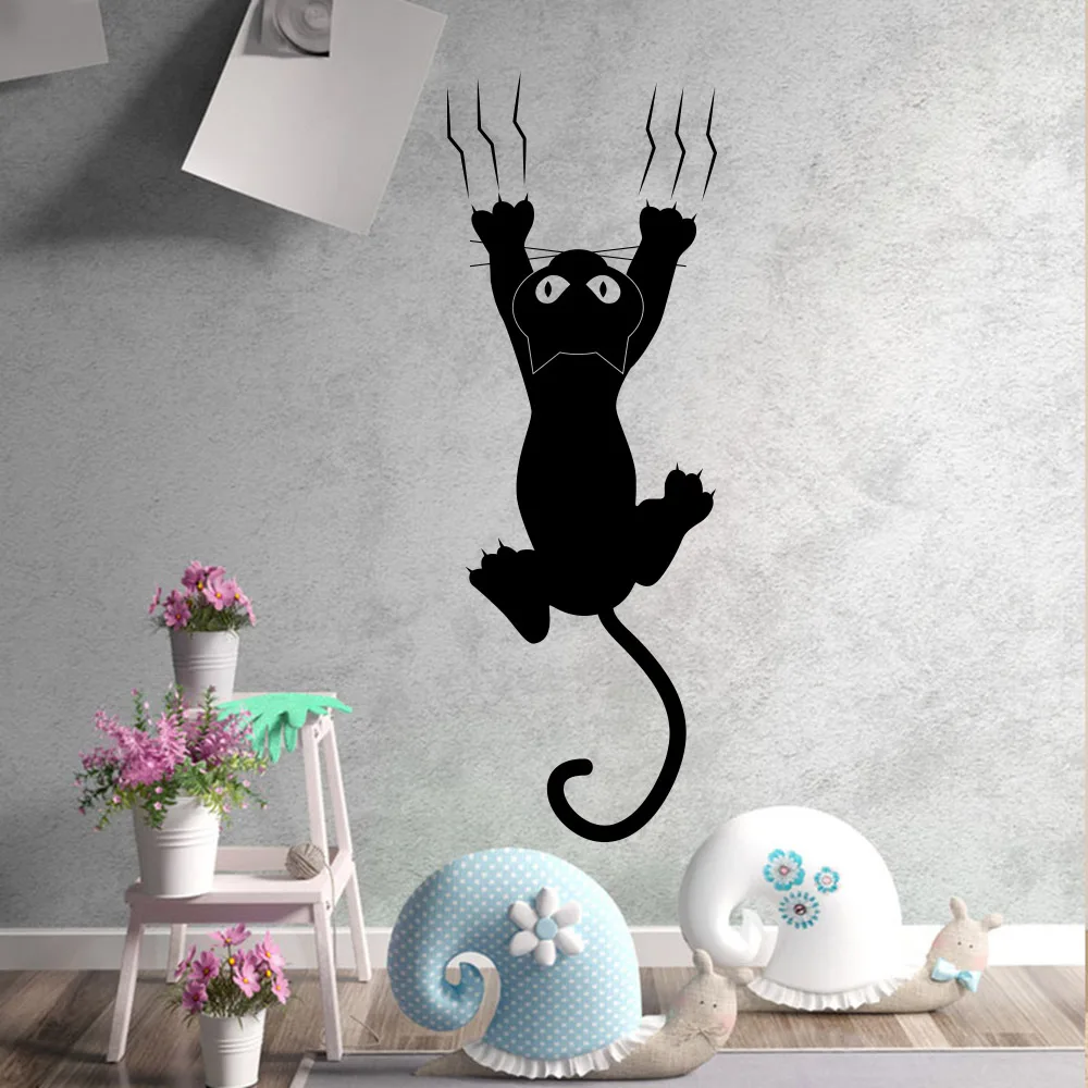 

Lazy Cat Wall Sticker Creative vinyl Stickers Home room Decoration murals Wall Decals Art muursticker kat wallpaper amimals