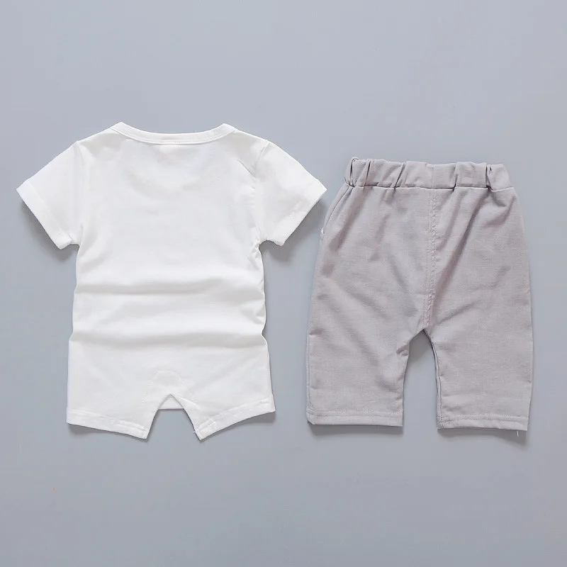 Summer Children Boys Girls Clothes Suits Baby Elephant Pattern T-shirt Pants 2Pcs/sets Kids Cotton Tracksuits Toddler Outfits