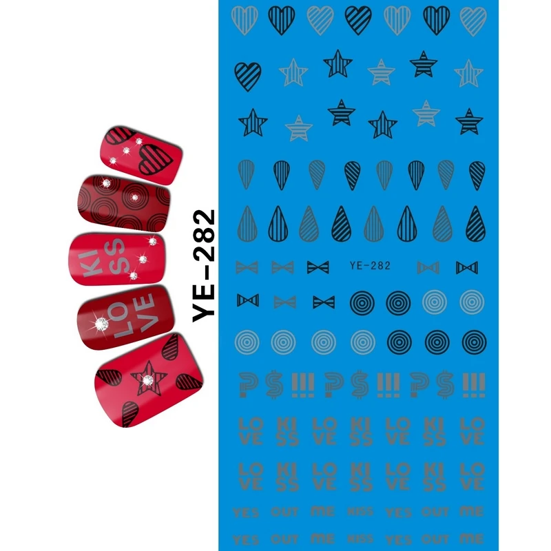 

UPRETTEGO NAIL ART BEAUTY WATER DECAL SLIDER NAIL STICKER LOVE POEM ALPHABET LETTER YE279-284