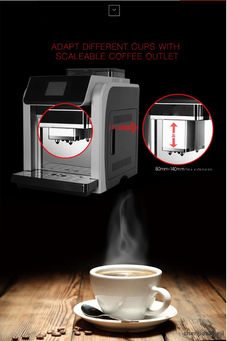 Коммерческая Бытовая Автоматическая кофемашина с двойным бойлером, итальянская необычная кофемашина с сенсорной кнопкой, автоматическая кофемашина