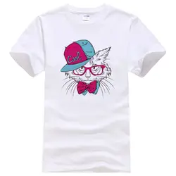 Одежда шляпа красивый кот печатных футболка s 2017 мужчин женщин мультфильм футболка 3d животных кошек Печатных Футболка harajuku 5L