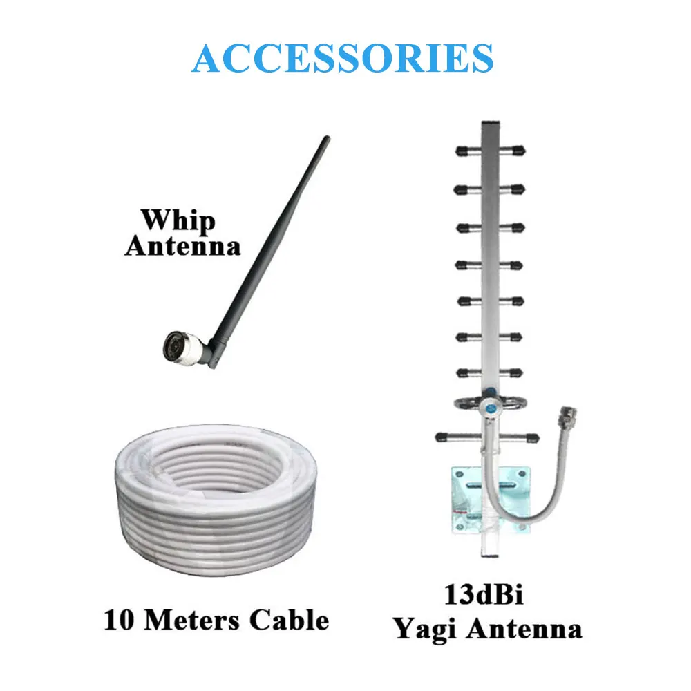 Repetidor de señal potenciador para teléfonos móviles 3G de Lintratek, amplificador UMTS de 2100MHz (Banda 1), juego de antena Yagi para voz y datos 3G @ - 6