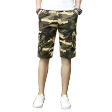 Новые летние мужские камуфляжные шорты горячая Распродажа модные хлопковые повседневные тонкие мужские комбинезоны с несколькими карманами пляжные шорты