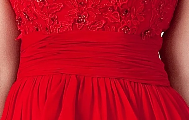 Китайский красный пром / ну вечеринку платья в с круглым вырезом аппликации блёстки вышивка бисером трапециевидный длинная вечерние платья